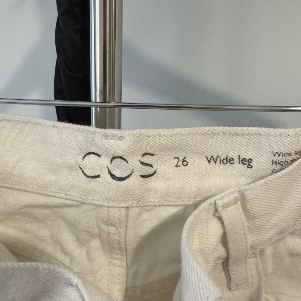 COS Cream Wide Leg Trousers